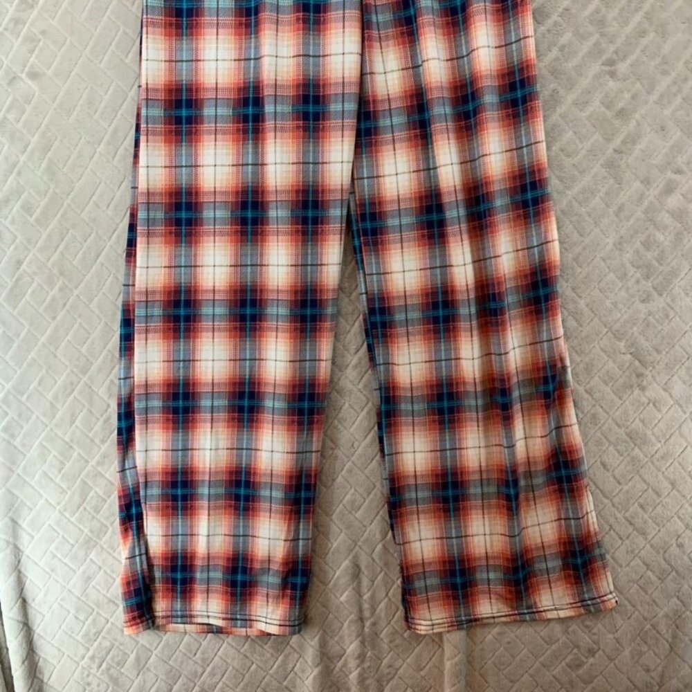 Lildy Pants Womens Small Plaid Baggy Straight Leg Lightweight Flowy High Rise - Picture 12 of 13